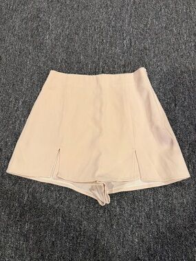 Zara Beige Mini Skort with Front Slits